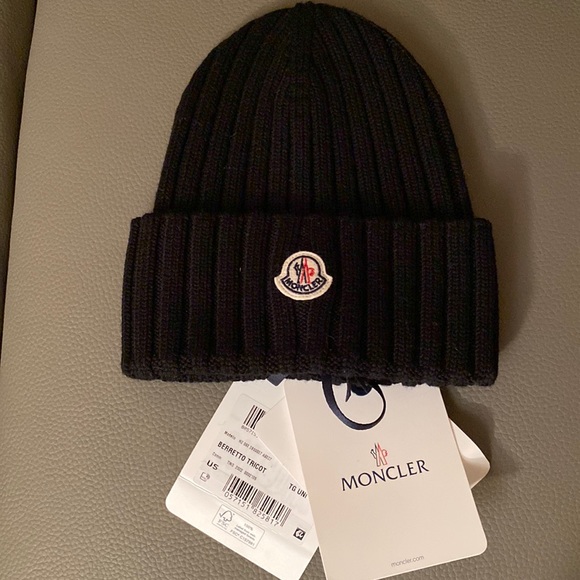 NEW w/tags Auth. MONCLER wool beanie HAT ONE sz fits most UNISEX main image 6